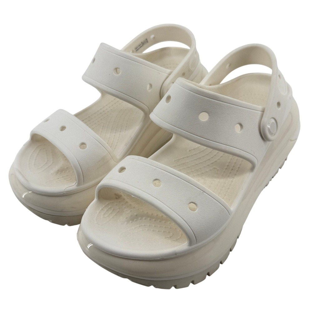 Crocs Mega Crush Platform Sandal White Women 8 Chunky Y2K Wedge Open Toe Heavy